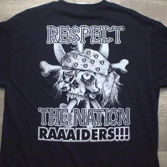VTG NFL Oakland Raiders ' Respect The Nation Raiders' T-Shirt Sz L - Picture 1 of 5